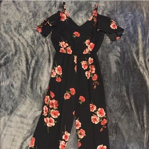 Black floral jumpsuit